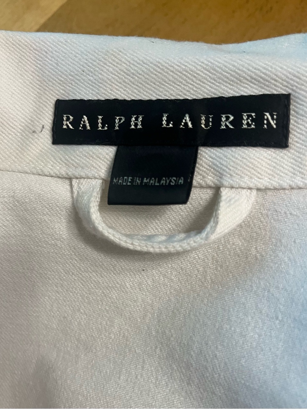 Ralph Lauren White Denim Jean Jacket With Cute Paisley Turn Back Cuffs Size 12 - Picture 4 of 6
